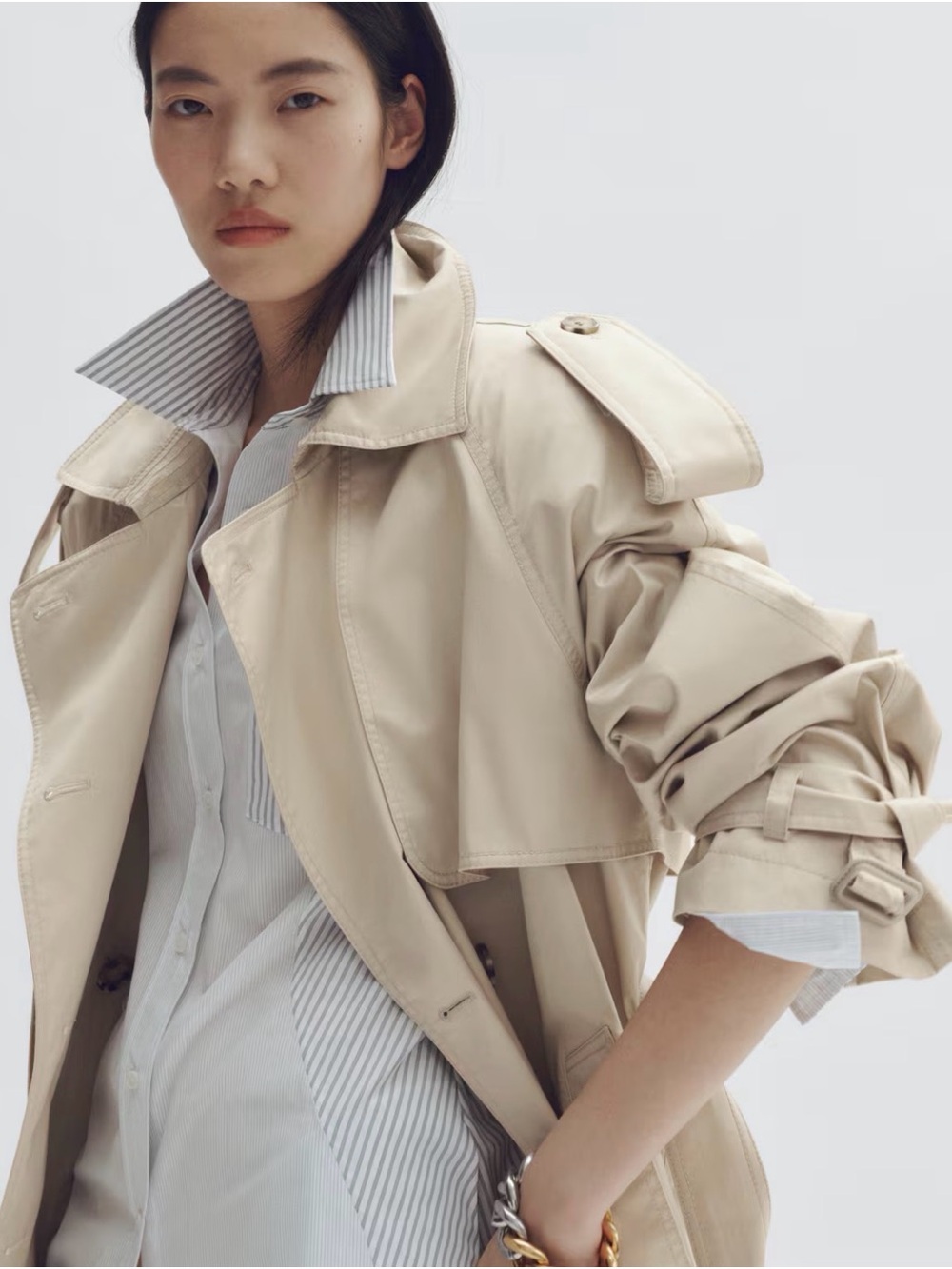 Stella McCartney for HM, Light Beige Double-Breasted Trench Coat - SOLD OUT - Picture 4 of 6